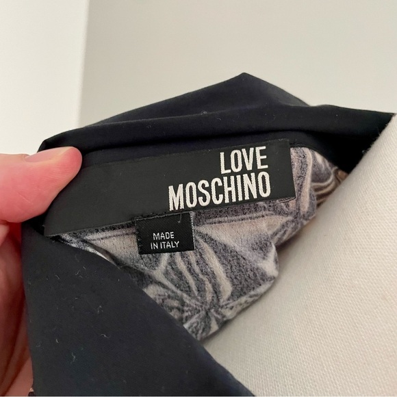 Love Moschino Brown Long Collared Sleeve Shirt Dress Gold Buttons - Picture 6 of 10